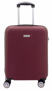 Burgunderfarbener Trolley mit ausziehbarem Griff und vier Rollen, Vorderansicht