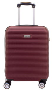 Burgunderfarbener Trolley mit ausziehbarem Griff und vier Rollen, Vorderansicht