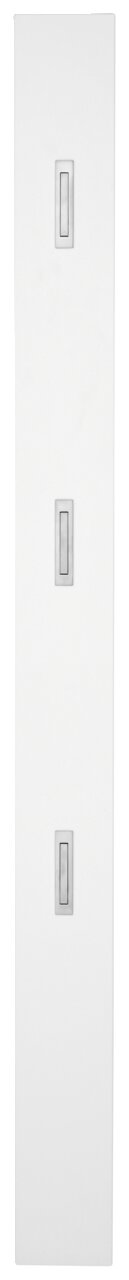 Weißes Garderobenpaneel mit drei Haken, Frontalansicht