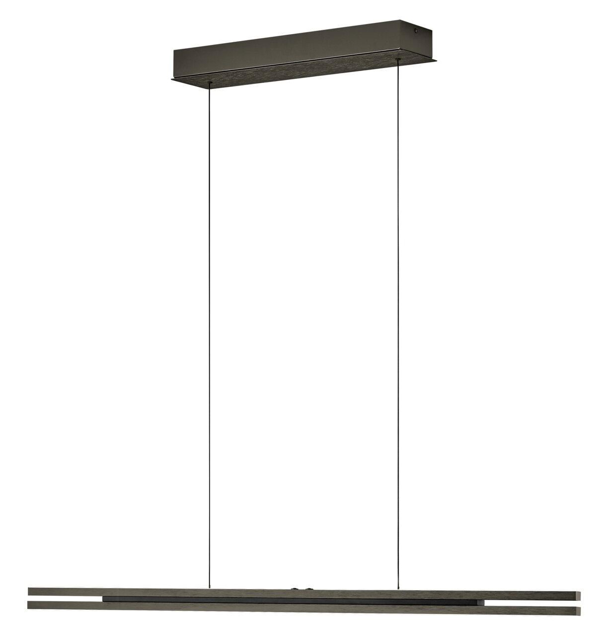 Moderne LED-Pendelleuchte BEN in rechteckiger Form, seitliche Perspektive