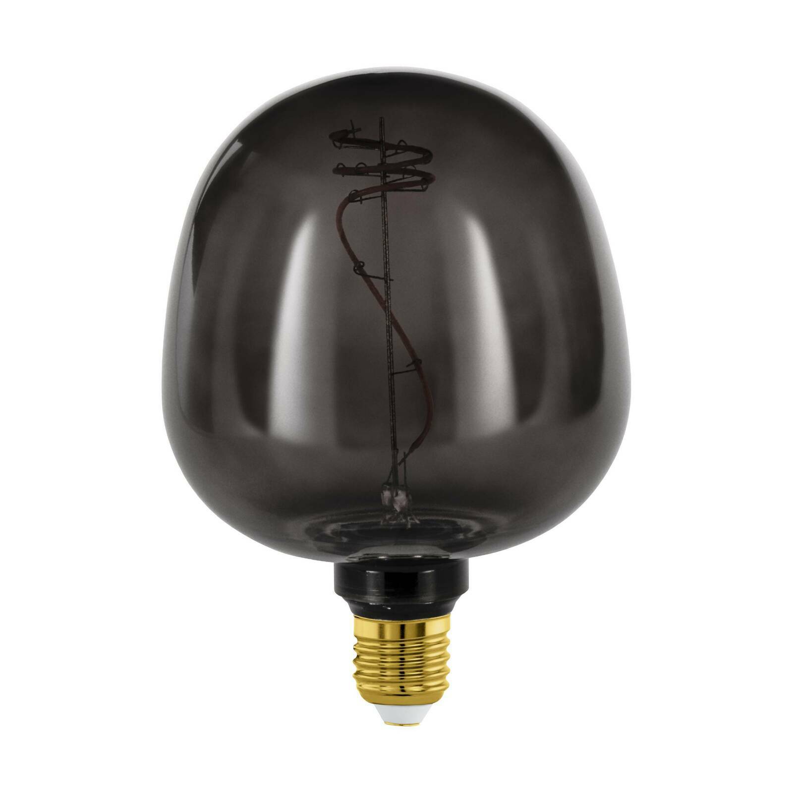 Eglo Leuchten Leuchtmittel Rauchgraue Glühbirne mit sichtbarem Filament, frontal betrachtet