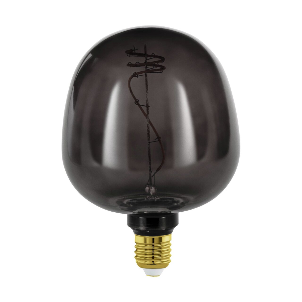 Eglo Leuchten Leuchtmittel Rauchgraue Glühbirne mit sichtbarem Filament, frontal betrachtet