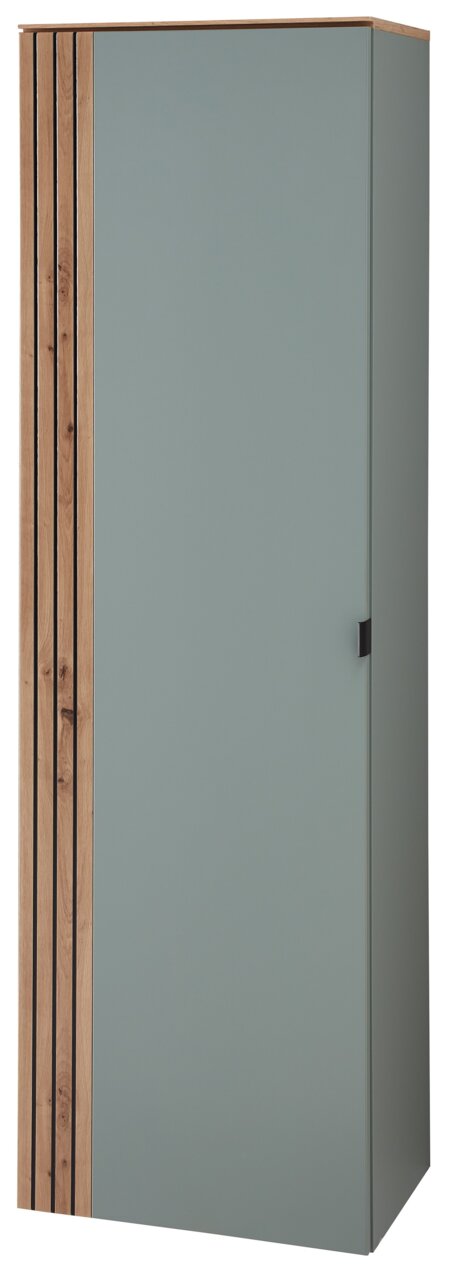 Voleo Garderoben-Hängeschrank DIANA Garderoben-Hängeschrank DIANA von Voleo in grauer Farbe mit Holzakzenten, Frontalansicht