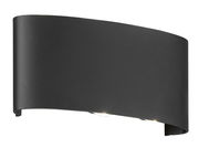 Moderne schwarze Wandleuchte aus seitlicher Perspektive