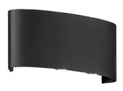 Moderne schwarze Wandleuchte aus seitlicher Perspektive