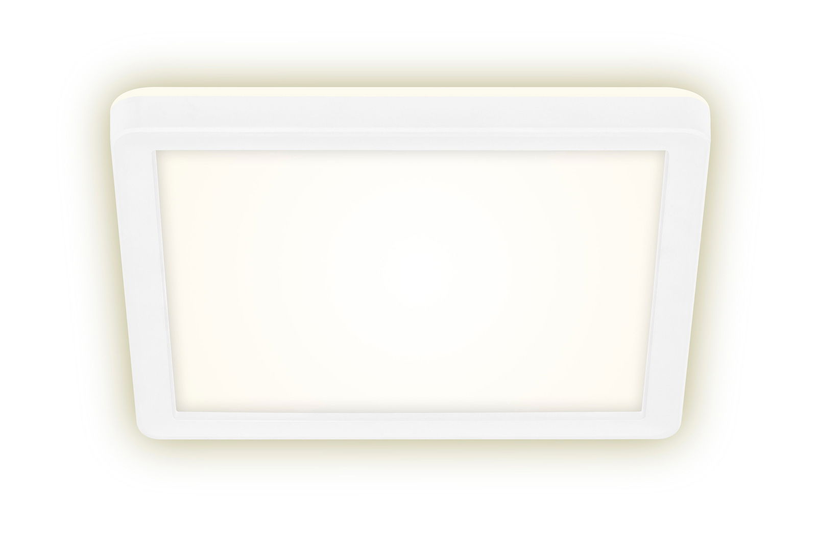 Briloner LED-Deckenleuchte SLIM Quadratische LED-Deckenleuchte in Weiß, von unten betrachtet