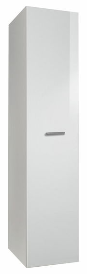 Weißer Apothekerschrank XORA MALTA, frontale Ansicht mit silbernem Griff.