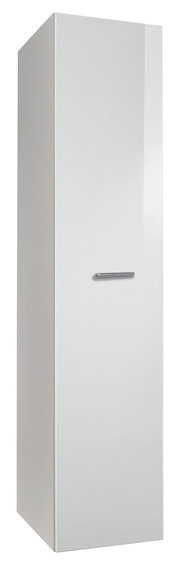 Weißer Apothekerschrank XORA MALTA, frontale Ansicht mit silbernem Griff.