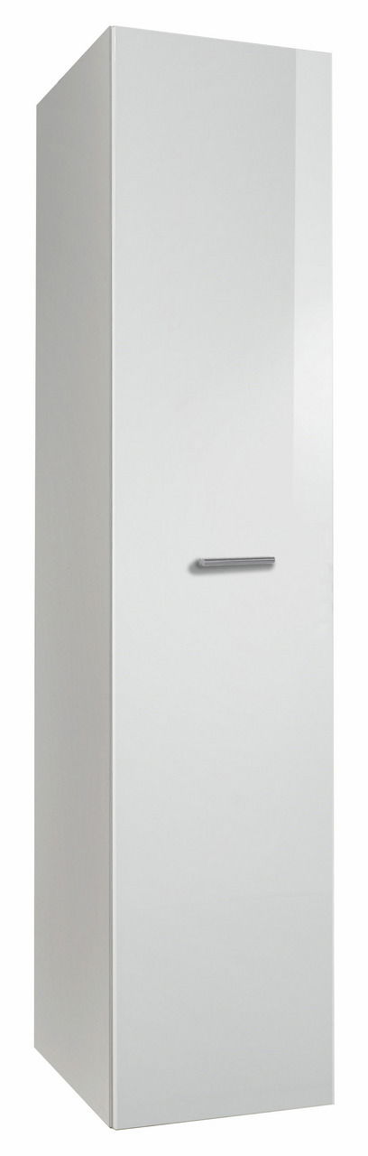 Weißer Apothekerschrank XORA MALTA, frontale Ansicht mit silbernem Griff.