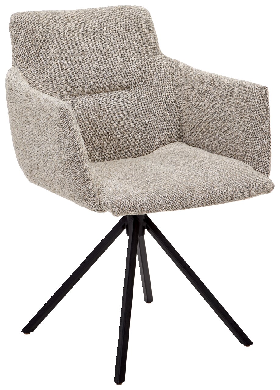 Musterring Sessel MR JUSTB! SP500 Moderner Sessel mit gepolstertem Stoffbezug und schwarzem Metallgestell, seitliche Perspektive