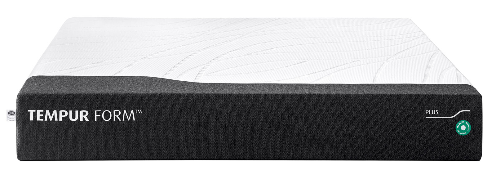 Viscomatratze 160x210 medium von vorne mit grauem Rand und weißer Oberseite