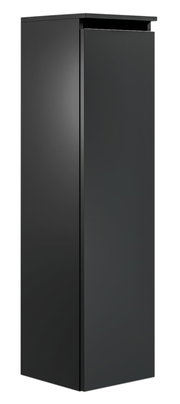 Schwarzer, moderner Badezimmerschrank in Frontalansicht