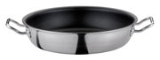 Servierpfanne XL CLASSIC 24 cm aus Edelstahl mit zwei Griffen, seitliche Perspektive