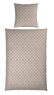 Wendebettwäsche-Set mit geometrischem Muster in Beige, Draufsicht