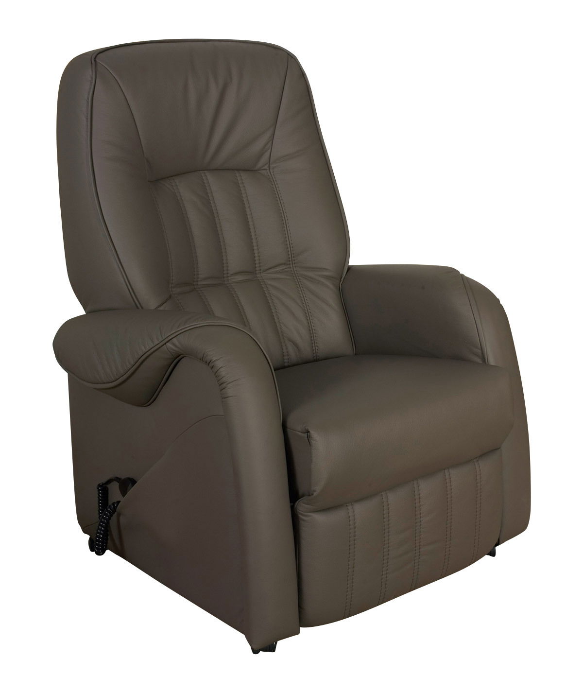 Himolla Fernsehsessel 9687 QUARTETT Bequemer brauner Fernsehsessel aus Leder, seitliche Perspektive