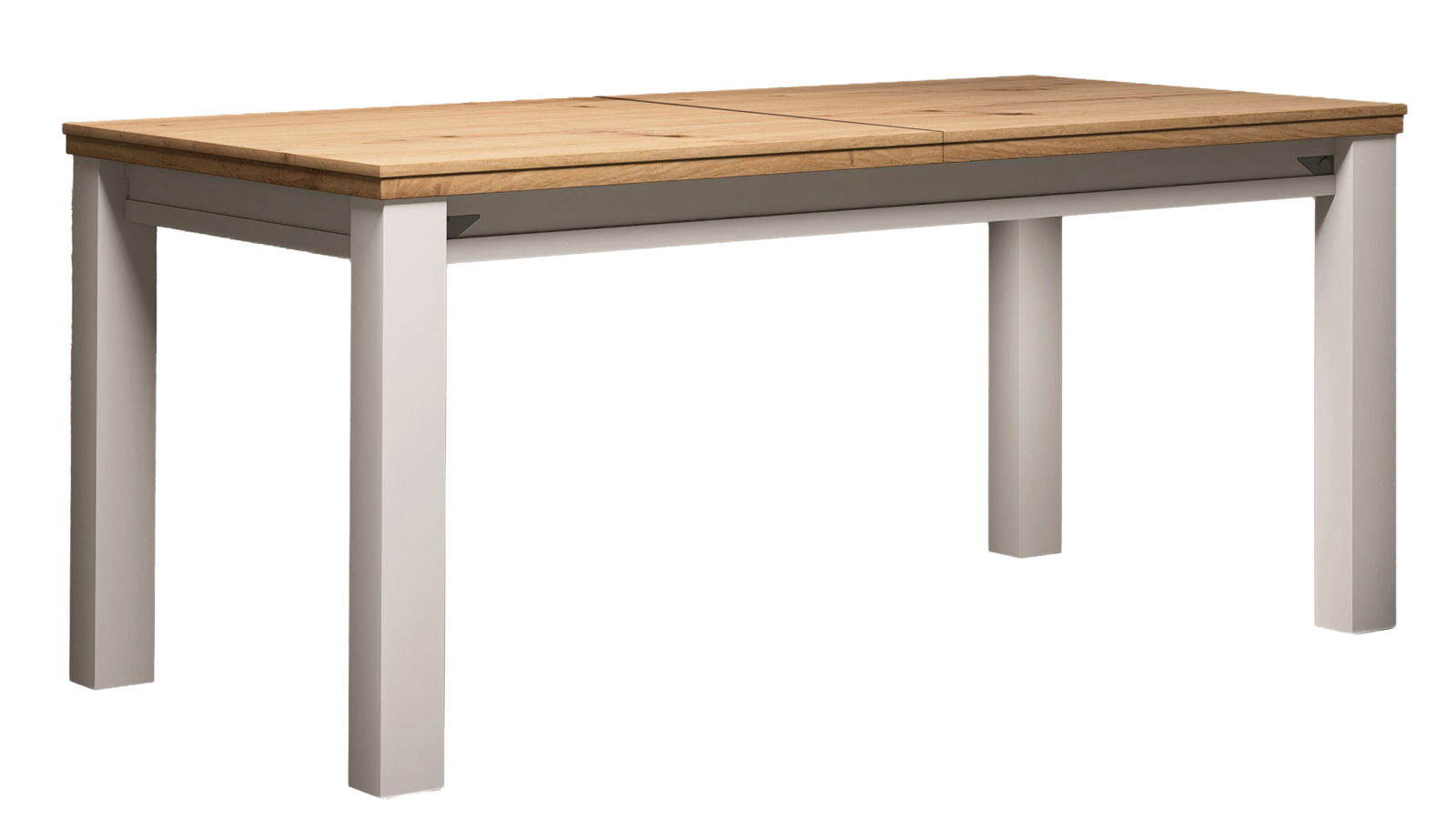 Landscape Esstisch COLMAR Moderner Esstisch mit Holzplatte und weißen Beinen, seitliche Perspektive