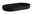 Schwarze Seifenschale aus Kunststoff in rechteckiger Form, seitliche Perspektive