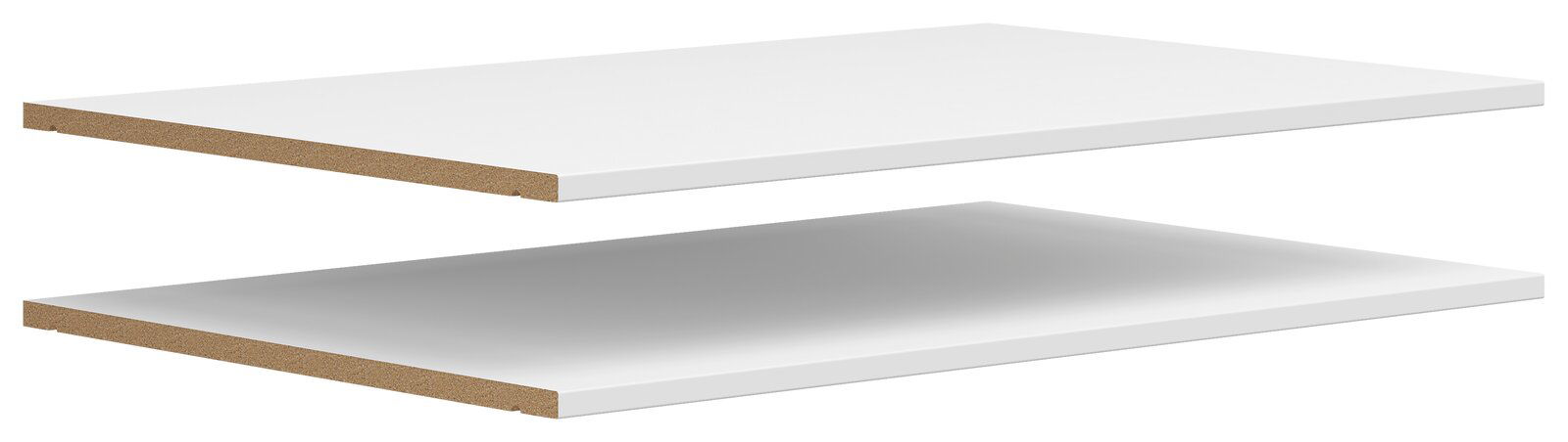 Carryhome Einlegeboden 2er MULTISTAURAUM Zwei weiße Einlegeböden aus Holzwerkstoff, seitliche Perspektive