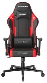 Gaming Stuhl DXRacer Prince in Schwarz und Rot, Vorderansicht