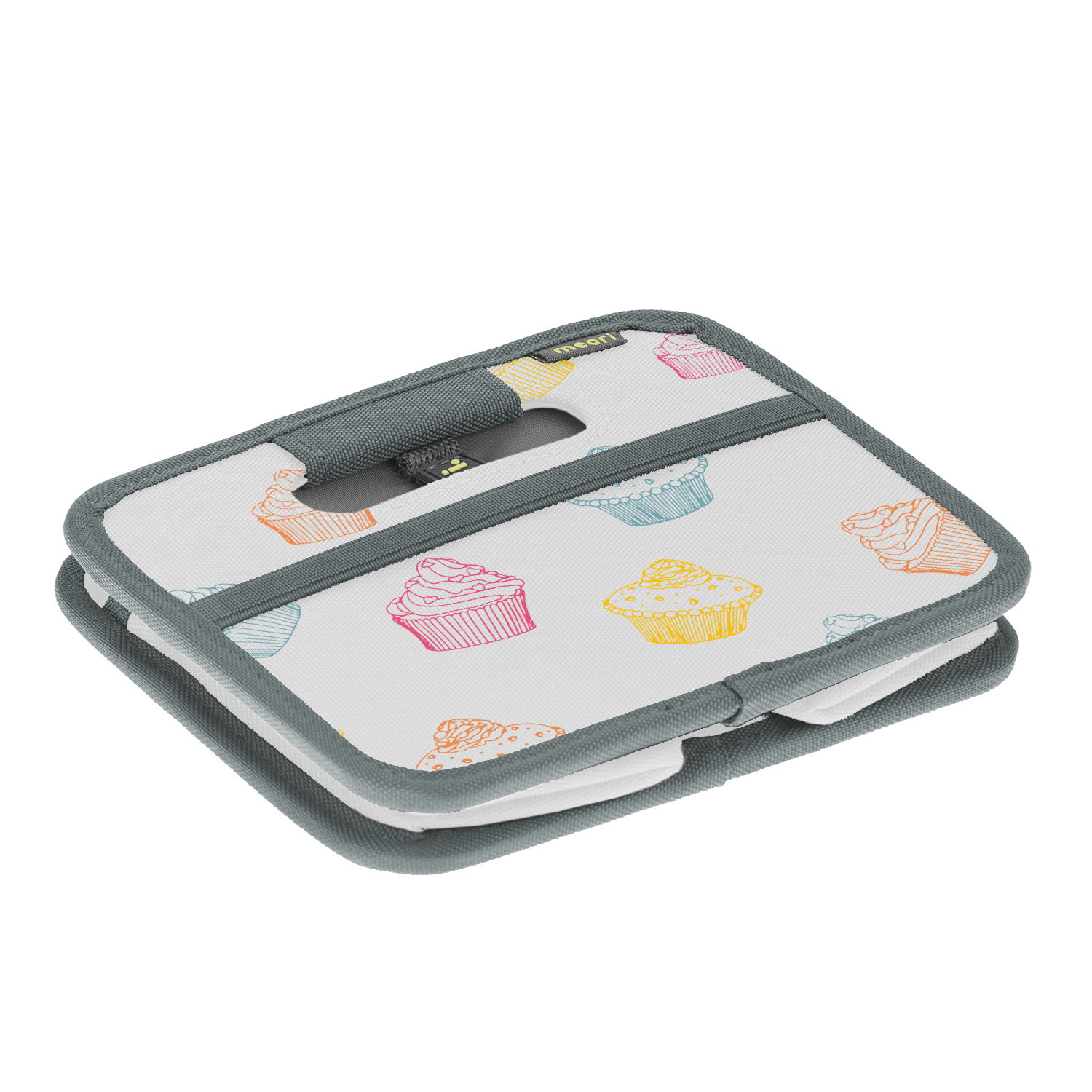 Faltbox Mini mit buntem Cupcake-Muster, Ansicht von oben