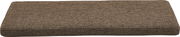 Braunes Sitzkissen in rechteckiger Form, seitliche Perspektive