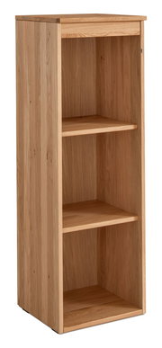 Holz-Aktenregal mit drei offenen Fächern, seitliche Perspektive