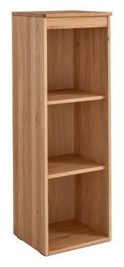 Holz-Aktenregal mit drei offenen Fächern, seitliche Perspektive