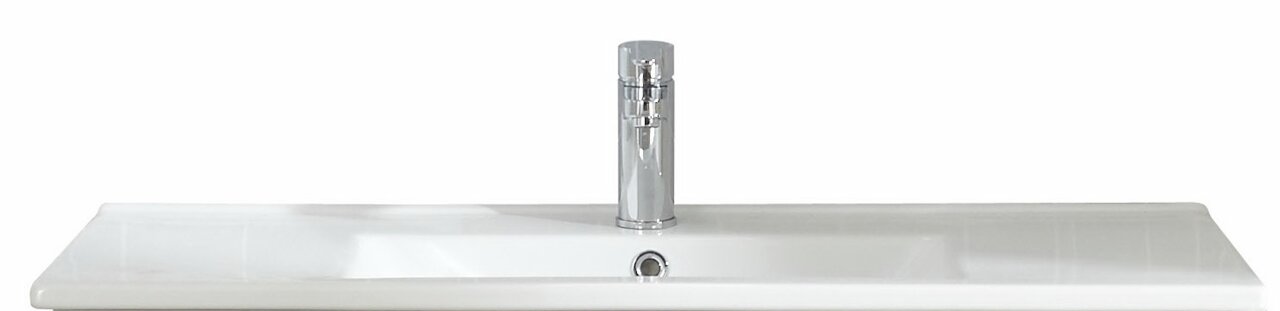 XORA Keramikwaschtisch TIVOLI Moderner Keramikwaschtisch mit zentralem Wasserhahn, Frontalansicht