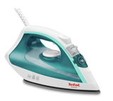 Dampfbügeleisen Tefal Virtuo in seitlicher Perspektive mit sichtbarem Wassertank und Bedienelementen.