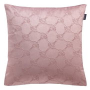 Zierkissenhülle 45x45 cm in Lila mit dekorativem Muster, Vorderansicht