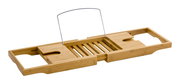 Bambus-Badewannenablage mit Buchhalterung, seitliche Perspektive