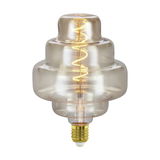 Dekorative LED-Glühbirne mit spiralförmigem Filament, seitliche Perspektive