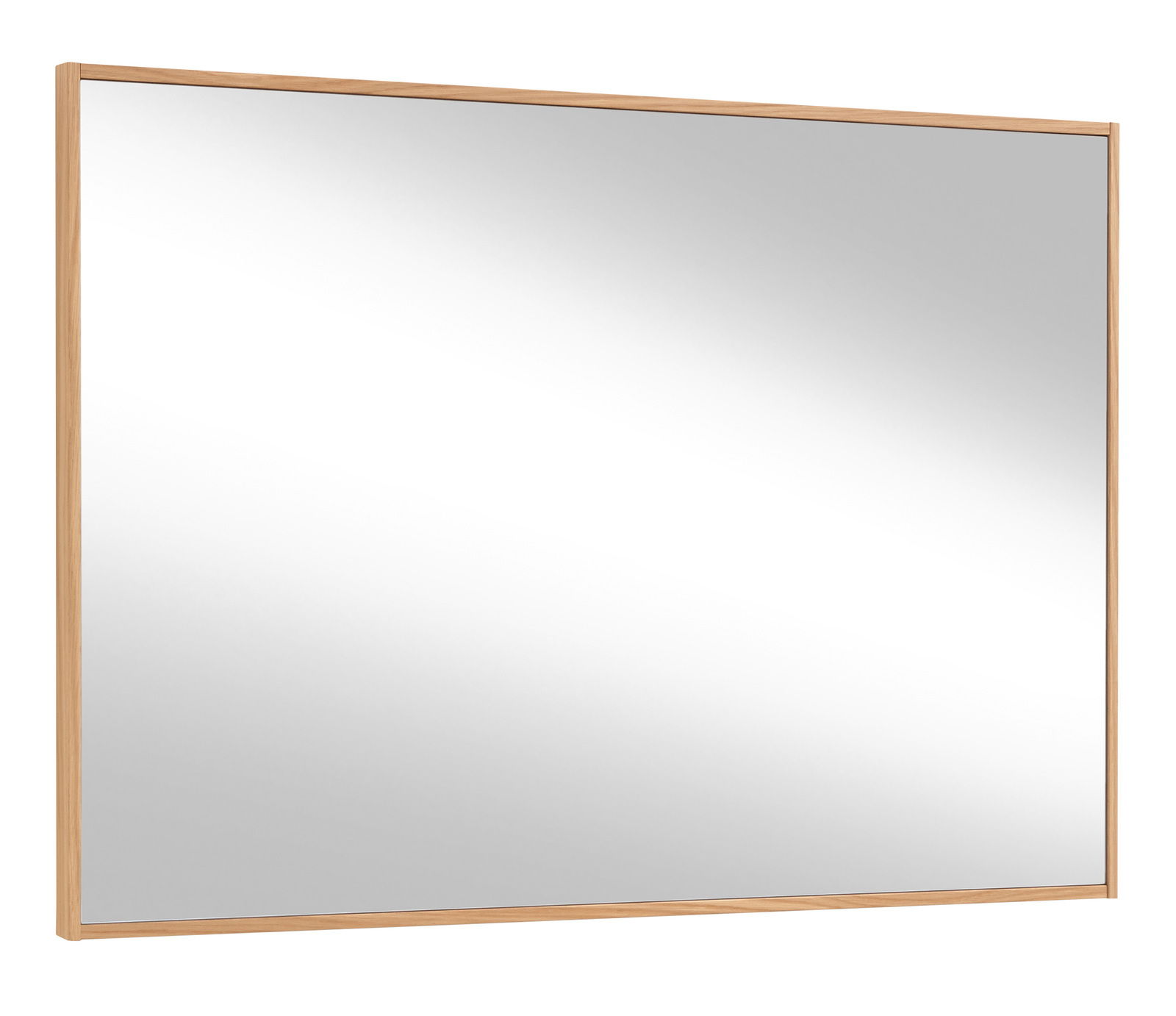 VOSS Spiegel V100 Rechteckiger Spiegel mit schmalem Holzrahmen, seitliche Perspektive