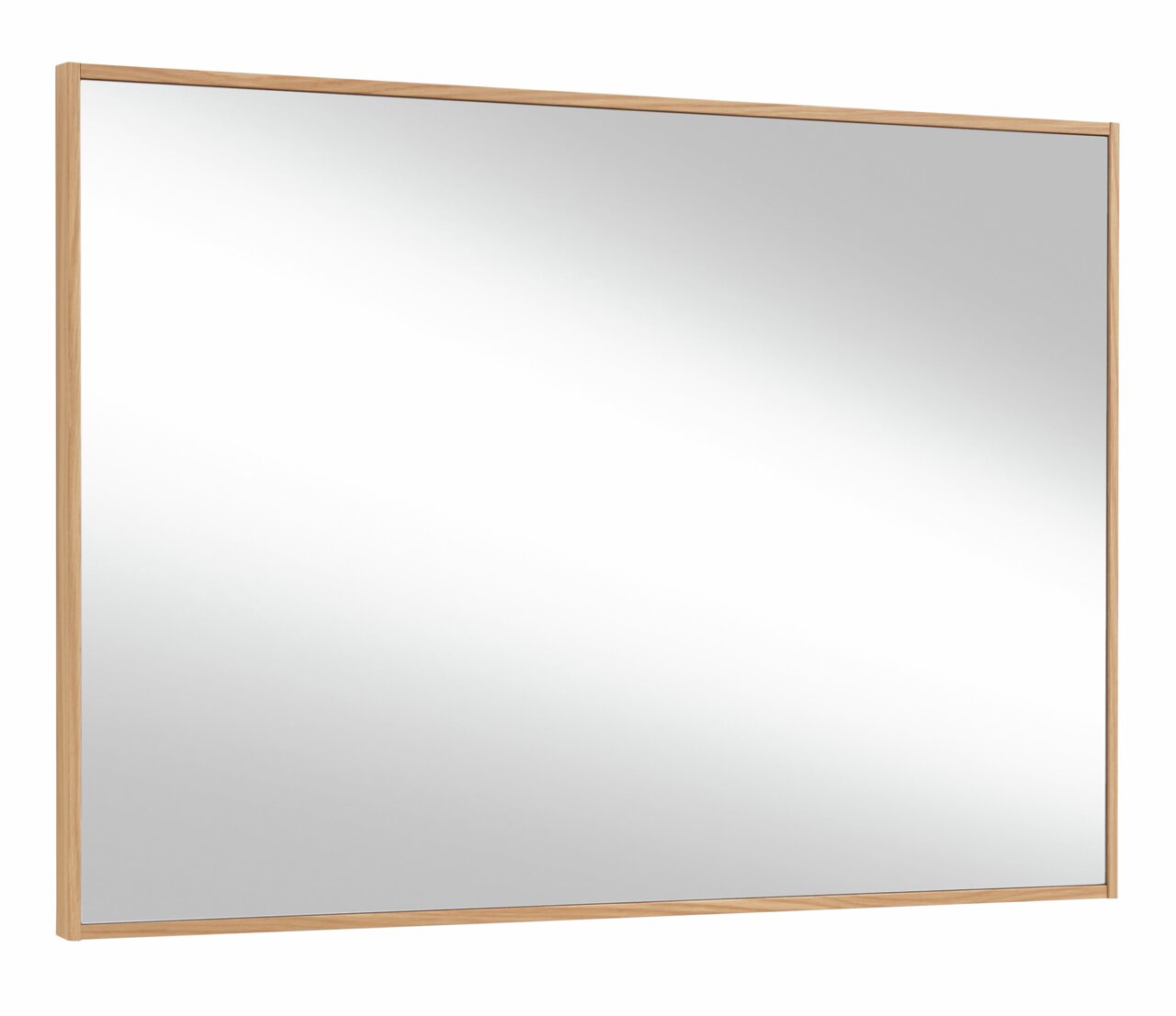 VOSS Spiegel V100 Rechteckiger Spiegel mit schmalem Holzrahmen, seitliche Perspektive