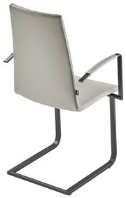 Moderner Sessel mit Metallgestell und gepolstertem Sitz, Rückansicht