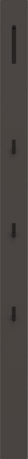 Dunkle Paneelleiste mit mehreren Befestigungspunkten, vertikale Ansicht