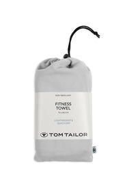 Graues Fitnesstuch 70x140 cm in Verpackung, Vorderansicht