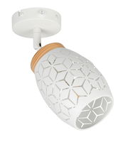 Moderner Deckenstrahler mit geometrischem Muster, seitliche Perspektive