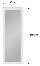 Rechteckiger Spiegel mit den Maßen 50x140 cm, frontal abgebildet.