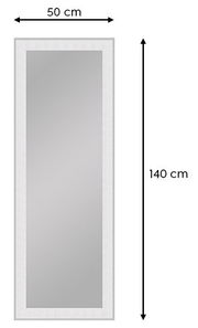 Rechteckiger Spiegel mit den Maßen 50x140 cm, frontal abgebildet.