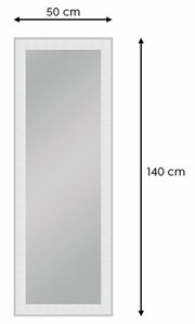 Rechteckiger Spiegel mit den Maßen 50x140 cm, frontal abgebildet.