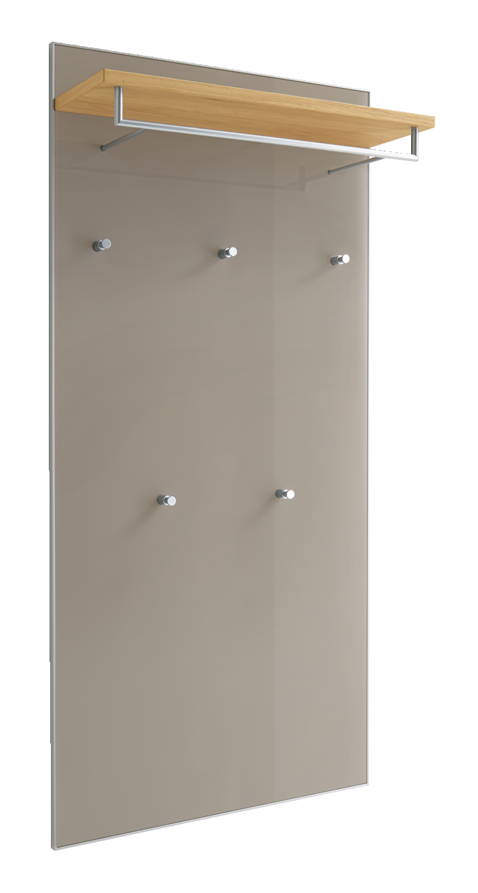 VOSS XL-Garderobenpaneel SANTINA XL-Garderobenpaneel mit Holzablage und mehreren Haken, seitliche Perspektive