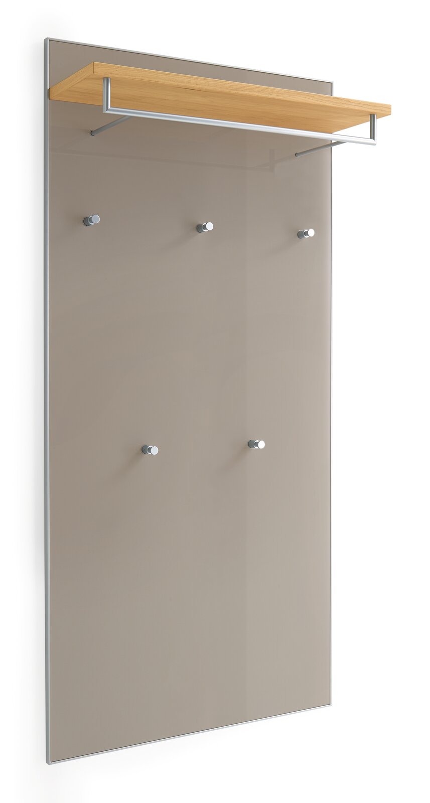 VOSS XL-Garderobenpaneel SANTINA XL-Garderobenpaneel mit Holzablage und mehreren Haken, seitliche Perspektive