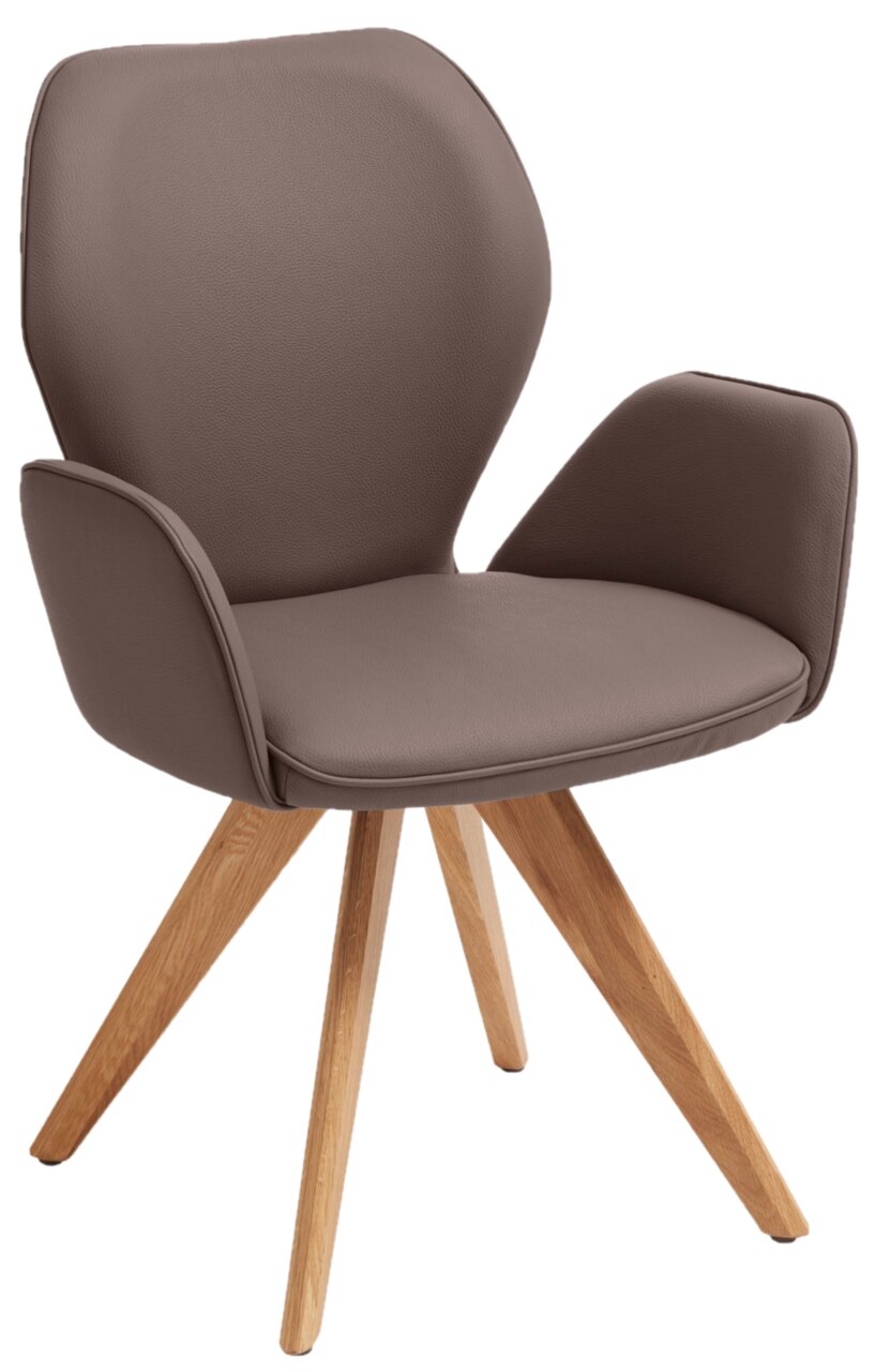 Valdera Sessel COLORADO-TREND-LINE Moderner Sessel mit braunem Polster und Holzbeinen, seitliche Perspektive