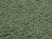 Nahaufnahme eines weichen, grünen Teppichs mit flauschiger Textur, Draufsicht.