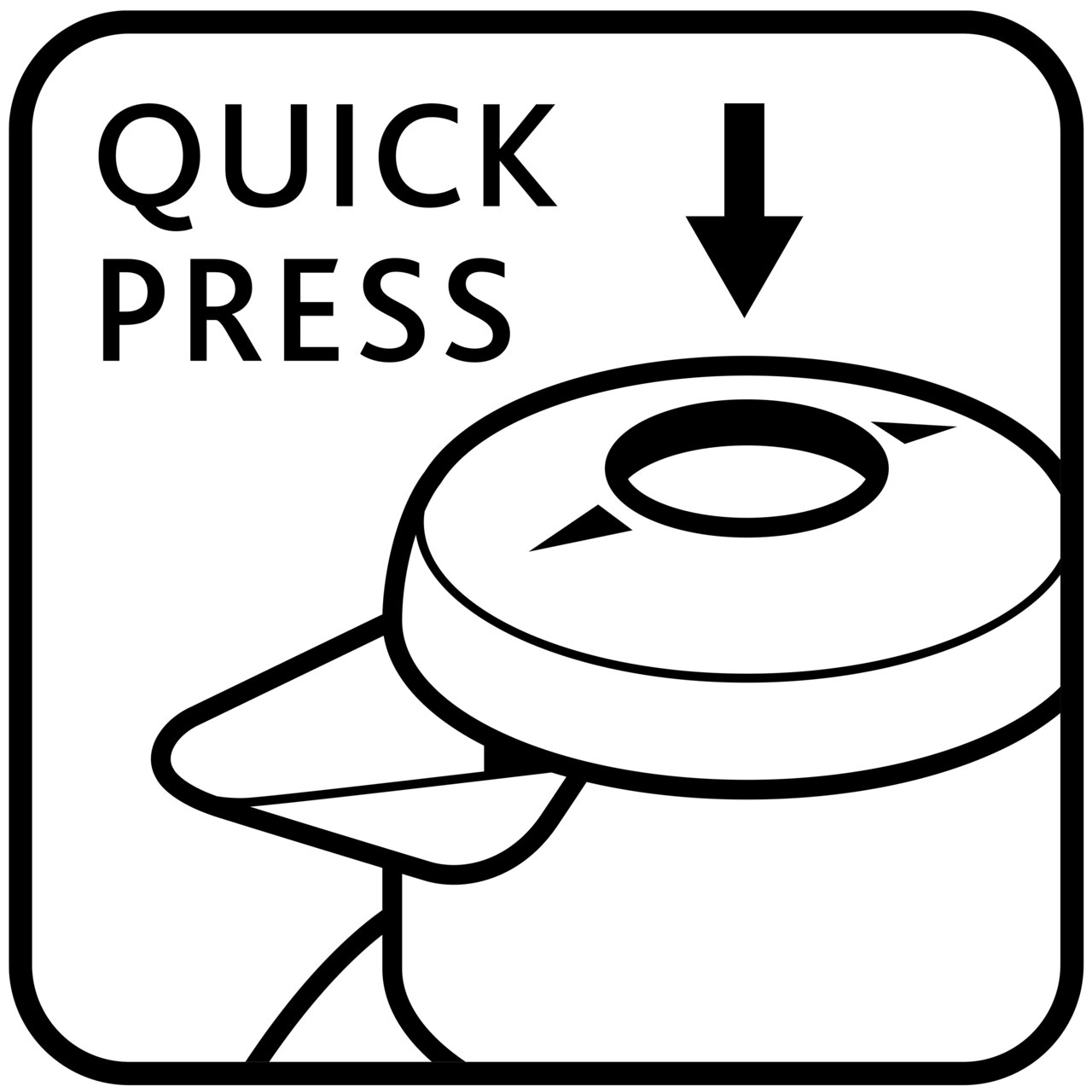Illustration einer Isolierkanne mit Quick-Press-Verschluss, Draufsicht