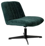 Grüner Sessel BELMONDO mit schwarzem Drehfuß, seitliche Perspektive