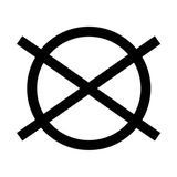 Symbol für nicht chemisch reinigen, Vorderansicht