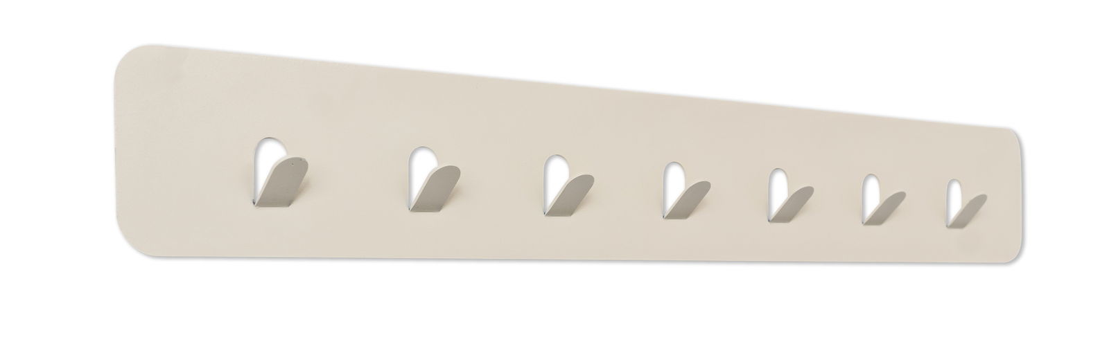 Garderobenleiste mit sieben Haken, seitliche Perspektive