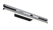 Moderne LED-Wandleuchte BEN in seitlicher Perspektive mit schlankem, rechteckigem Design und silberner Oberfläche.